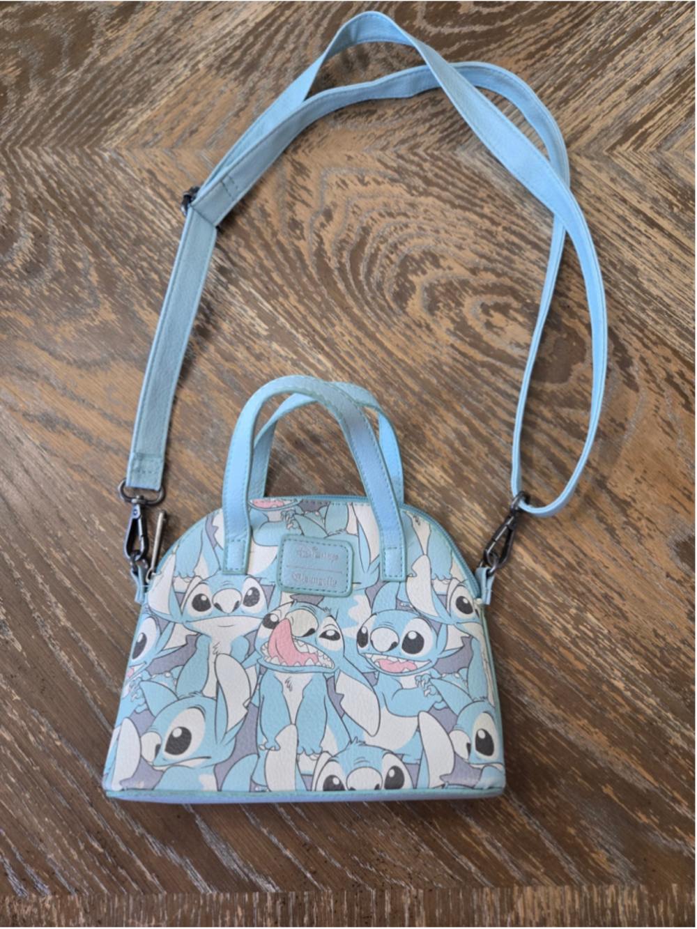 Loungefly Disney Lilo & Stitch Blue Mini Dome Satchel Crossbody Bag Purse